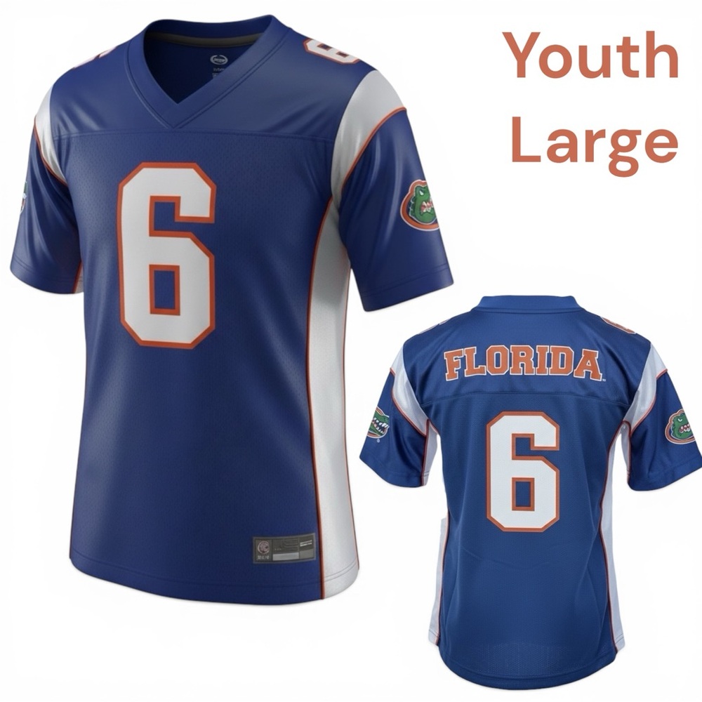 Florida Gators Football Jersey Youth L (10/12) Blue Orange UF Blokecore